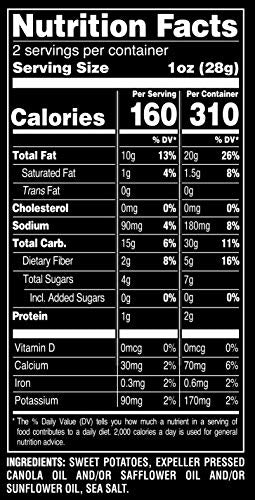 Terra Vegetable Chips, Sweet Potato With Sea Salt Vegetable Chips, 2 Oz (Pack Of 8)