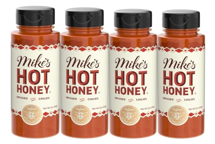 Mike'S Hot Honey 10 Oz Bottle (4 Pack) Of America'S #1 Brand Of Hot Honey. All Natural Hot Honey Infused With Chili Peppers, Dri