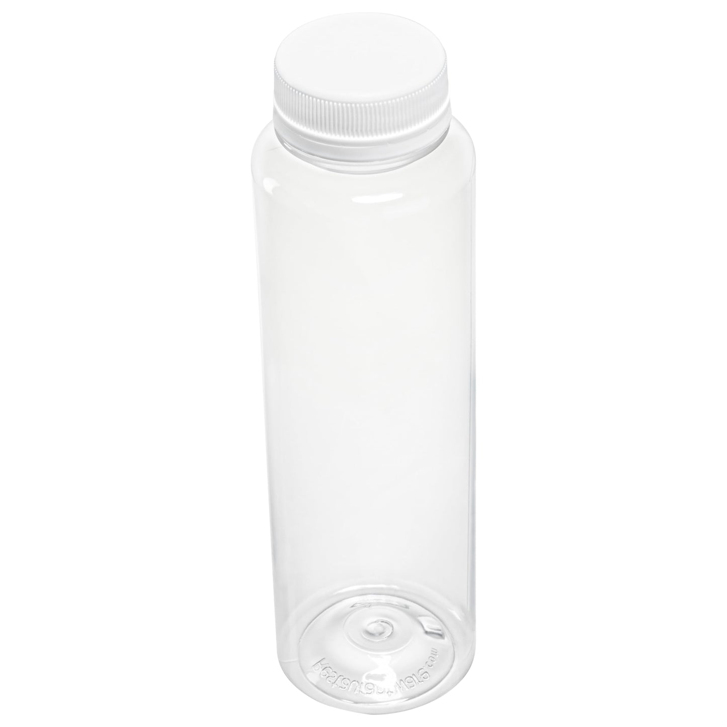Restaurantware 12 Ounce Clear Plastic Juice Bottles - 100 Recyclable Containers, Safety Cap, Polyethylene Terephthalate, Model RWP0661C