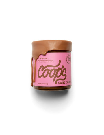 Coops Salted Caramel Sauce, Gluten Free, Non-GMO, Handcrafted, 10 Ounce Each, 2-Pack, Glass