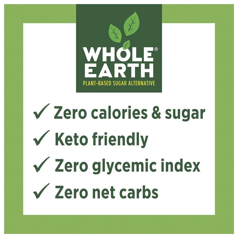 Whole Earth Plant-Based Sugar Alternative, Golden Sweetener Erythritol & Monk Fruit, Zero Calories, 32oz (2lb)