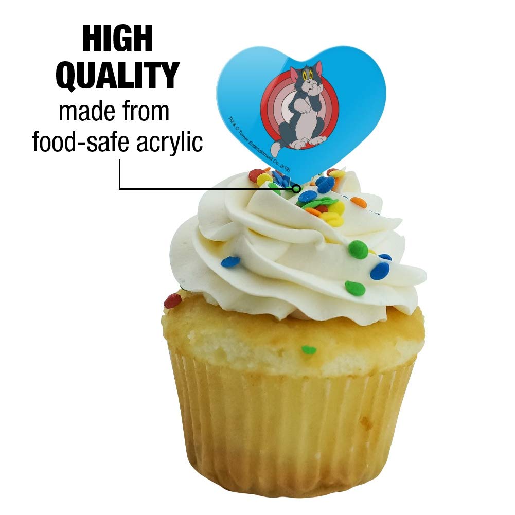 GRAPHICS & MORE Cupcake Picks Set of 6, Tom and Jerry Character, Acrylic, Multi Color, Model: CUPCAKE.HEART.WBGAM086.Z004956_8
