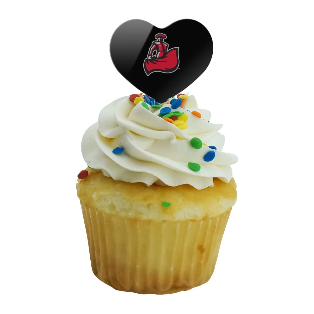 GRAPHICS & MORE Cupcake Picks Set of 6 - Acrylic Heart Decoration - Cal State Northridge - One Size