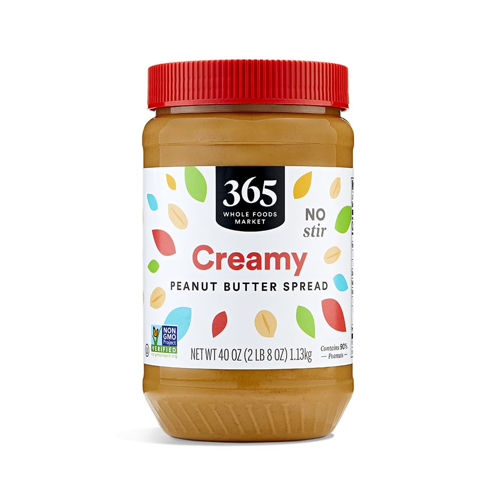 365 by Whole Foods Market, Creamy Peanut Butter Spread, No Stir, 40 Ounce