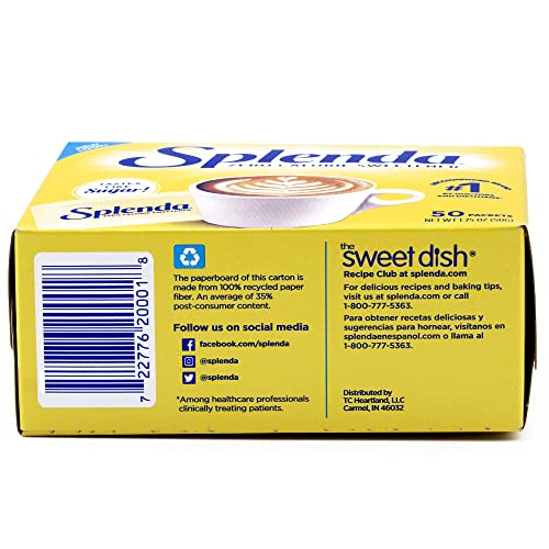 SPLENDA Zero Calorie Sweetener, 50 Count Packets (Pack of 2)