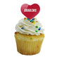 GRAPHICS & MORE Cupcake Toppers Set of 6, Acrylic, Minnesota State University Moorhead, Heart Decoration, One Size