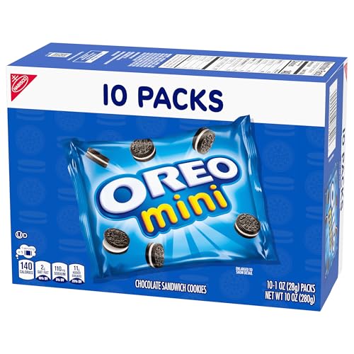OREO Mini Chocolate Sandwich Cookies, 10 Snack Packs