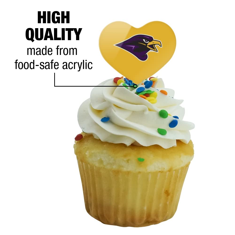 GRAPHICS & MORE Cupcake Picks Set of 6 - Acrylic Heart Decoration - University of Montevallo