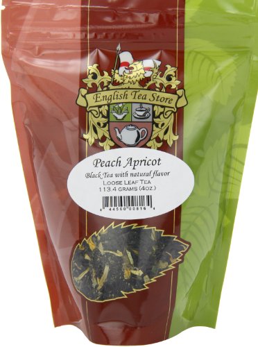 English Tea Store Loose Leaf, Peach Apricot Tea Pouches - 4Oz, 4 Ounce