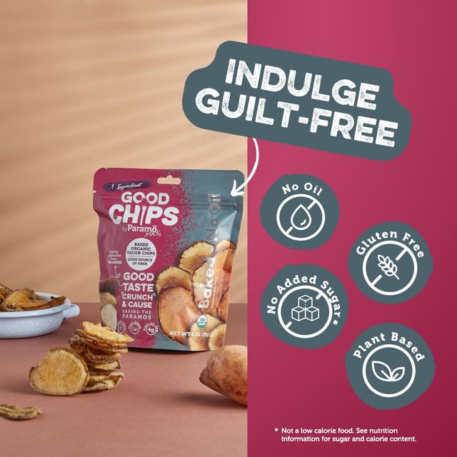Baked Organic Yacon Chips By Good Chips! 100% Natural, Oil Free, Only One Ingredient: Yacon Root, Usda Organic, Earthy Sweet Sup