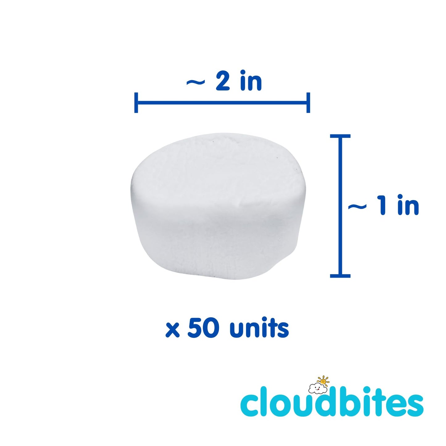 Cloudbites Individually Wrapped Marshmallows | 50 Units | Toasters | Great For S'Mores Or Snacks
