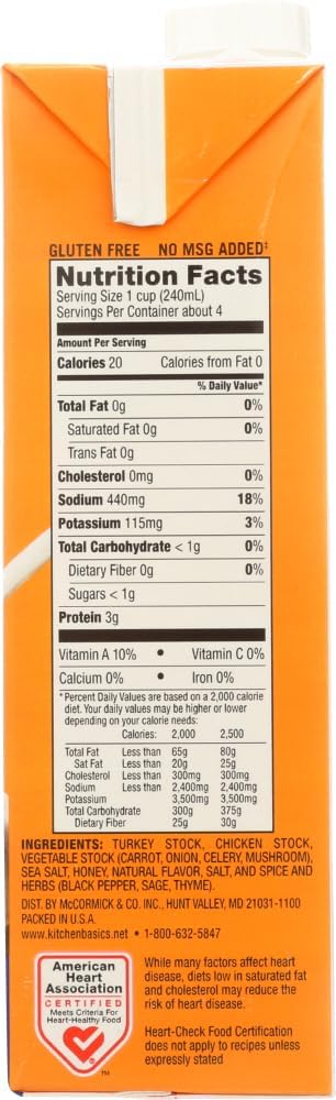 Kitchen Basics Original Turkey Stock, Gluten Free, 32 Oz. Carton, (Pack Of 6)