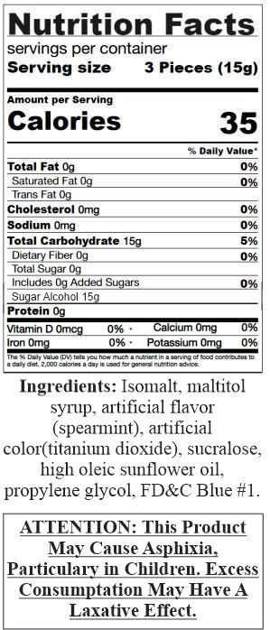 SweetGourmet Sugar-Free Spearmint Starlight Hard Candy | 1 lb | White, Green