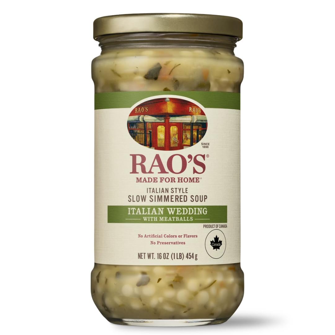Raos Made for Home Italian Wedding Soup  16oz  Traditional Italian Heat and Serve Soup  Made with enhanced Quality Vegetables