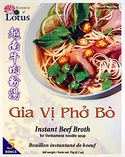 Essence Of Lotus Instant Beef Pho Soup Mix - Ready-To-Eat Flavorful, Restaurant-Quality Pho Broth, Made In The Us (Beef Pho Soup