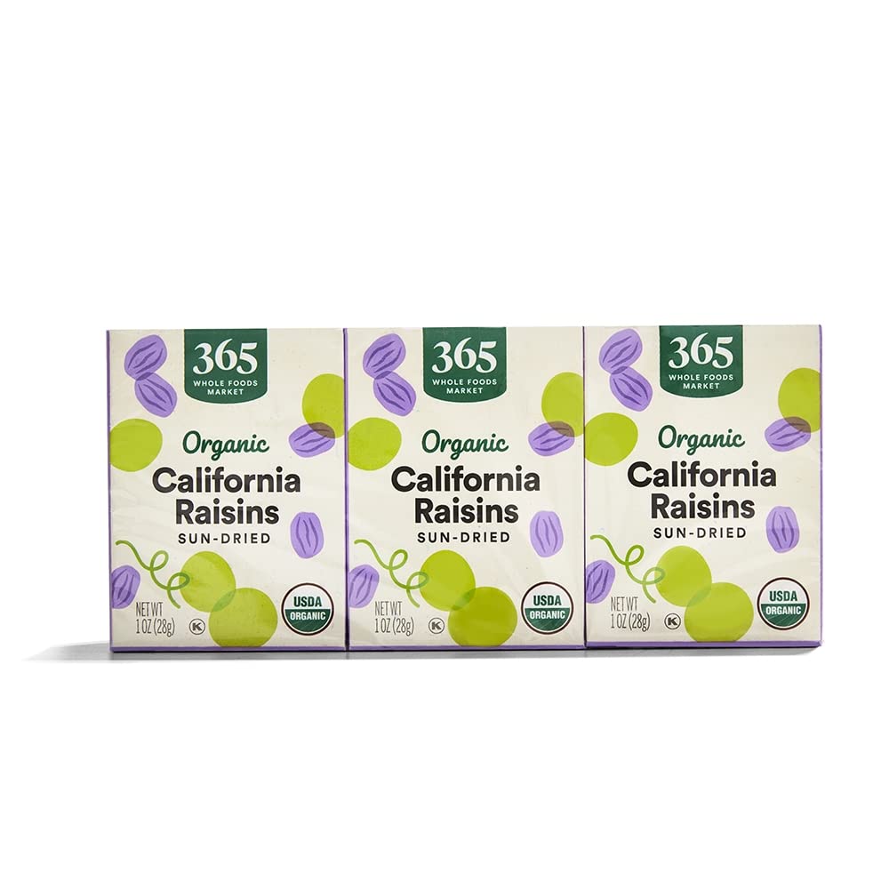 365 by Whole Foods Market, Organic Raisins, 6 Count, 1 Ounce