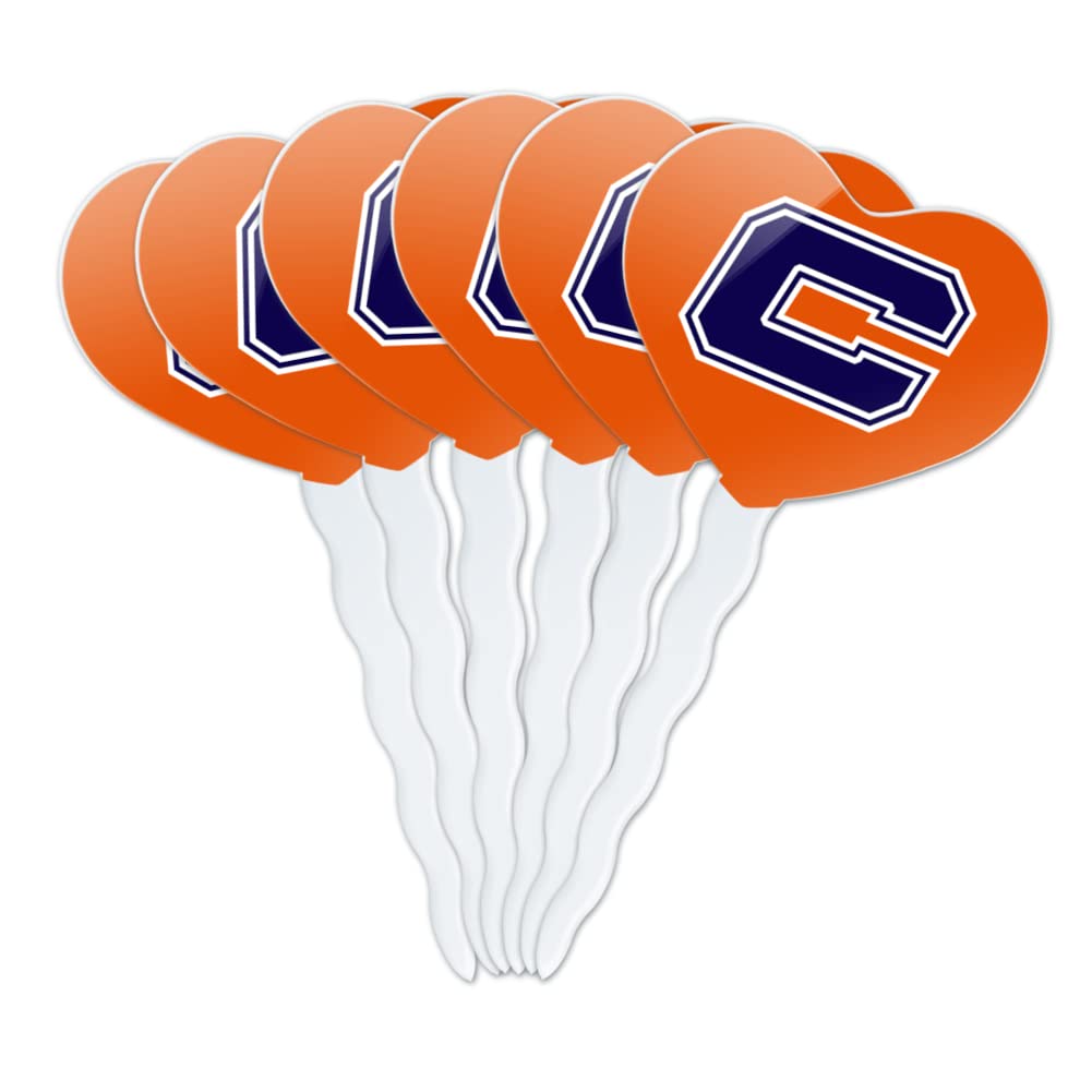GRAPHICS & MORE Cupcake Picks Set of 6 - Acrylic Heart Toppers - Carroll University