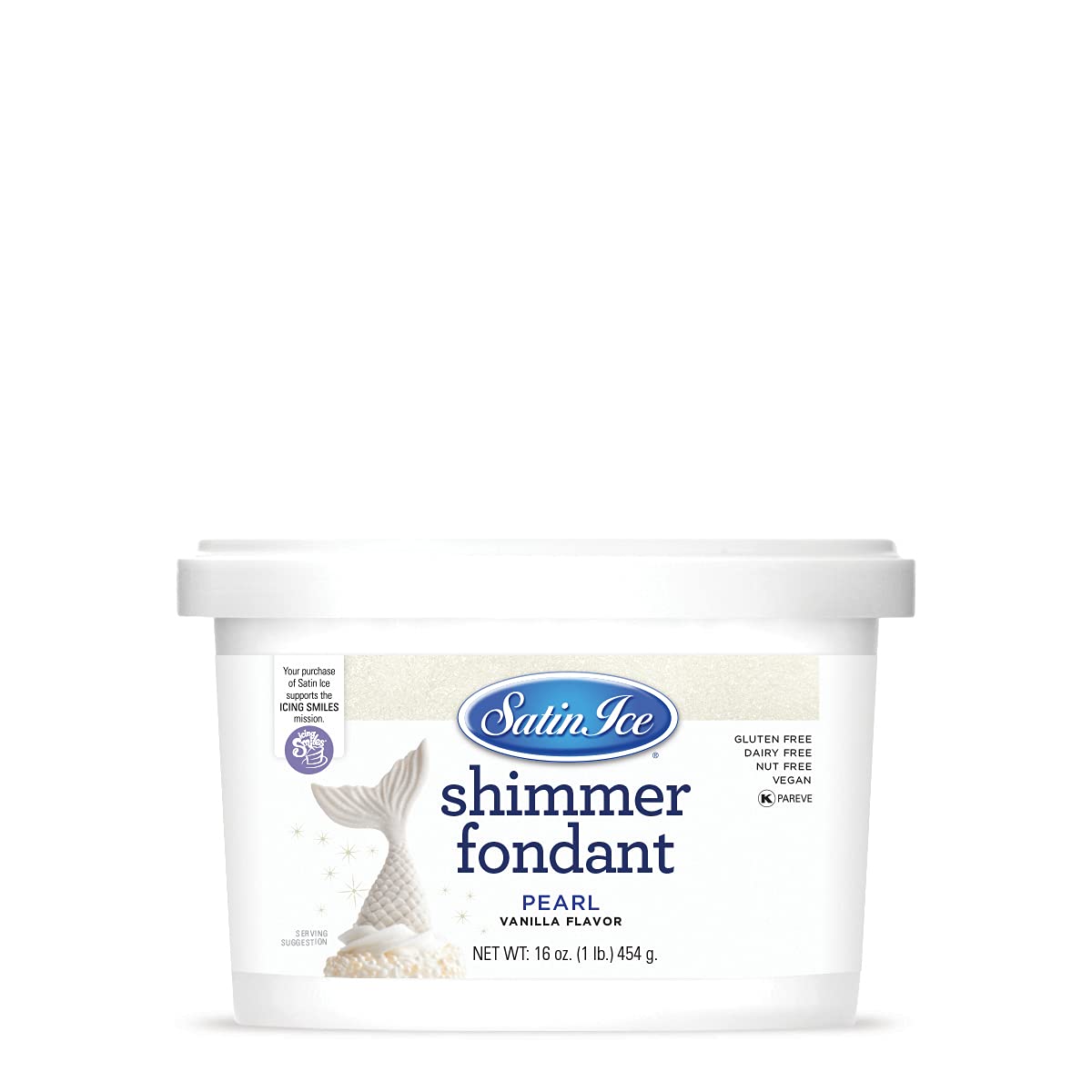 Satin Ice Pearl Shimmer Fondant, Vanilla, 1 Pound