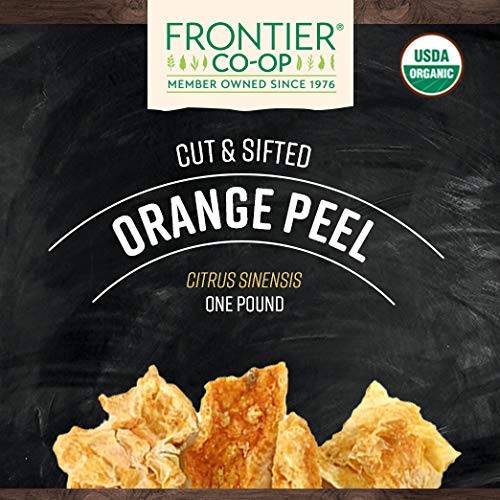 Frontier Co-op Organic Bulk Orange Peel, 1 lb - Dried Citrus Ingredient for Baking and Cooking