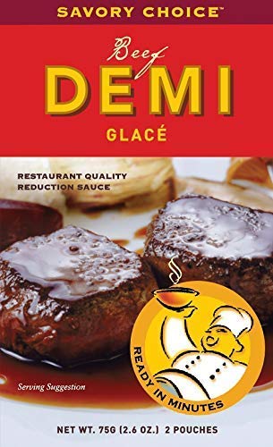 Gluten Free Beef Demi Glace Packets By Savory Choice  2.6 Ounce Packages (Pack Of 2) Restaurant Quality Reduction Sauce