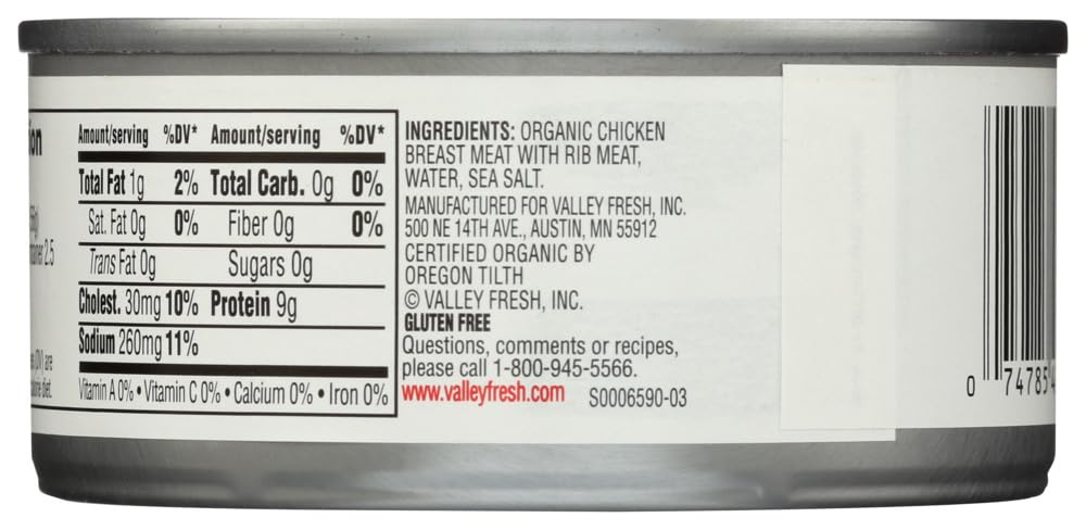 Valley Fresh Organic White Chicken - 5 Oz.-Pack Of 12