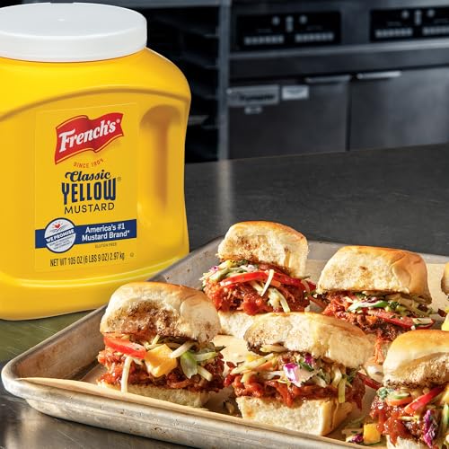 Frenchs Classic Yellow Mustard  105 oz - One 105 Ounce Bulk Container of Tangy and Creamy Yellow Mustard Perfect for Professional Use or for Refillable Containers at Home
