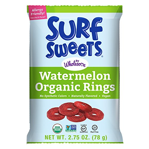 Surf Sweets Organic Watermelon Rings, Non Gmo Project Verified, Gluten Free, Nut-Free, Vegan & No Artificial Colors Or Flavors,