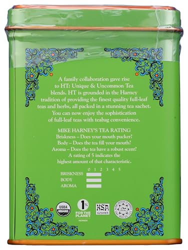 Harney Sons Organic Supreme Green, HT Tin 20 Sachets 1.4 oz 40 g