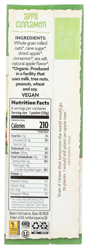 Natures Path Cereal Hot Apl Cin Org 8Ct2