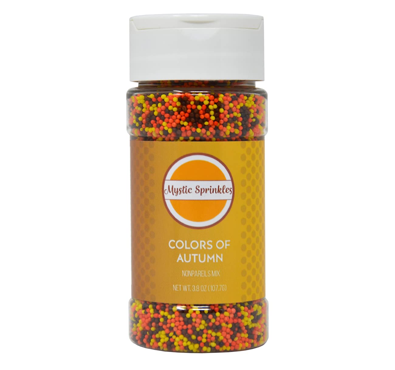Mystic Sprinkles Colors of Autumn Nonpareils Mix 3.8oz Bottle