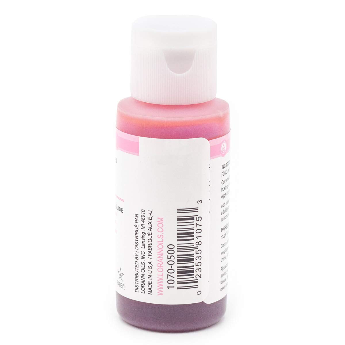 Lorann Pink Liquid Food Color, 1 Ounce Bottle