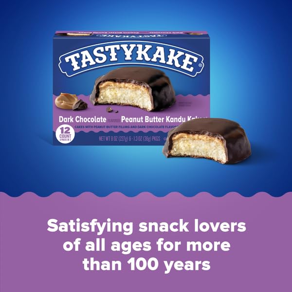 Tastykake Dark Chocolate Peanut Butter Kandy Kakes, 12 Count (Pack of 2)