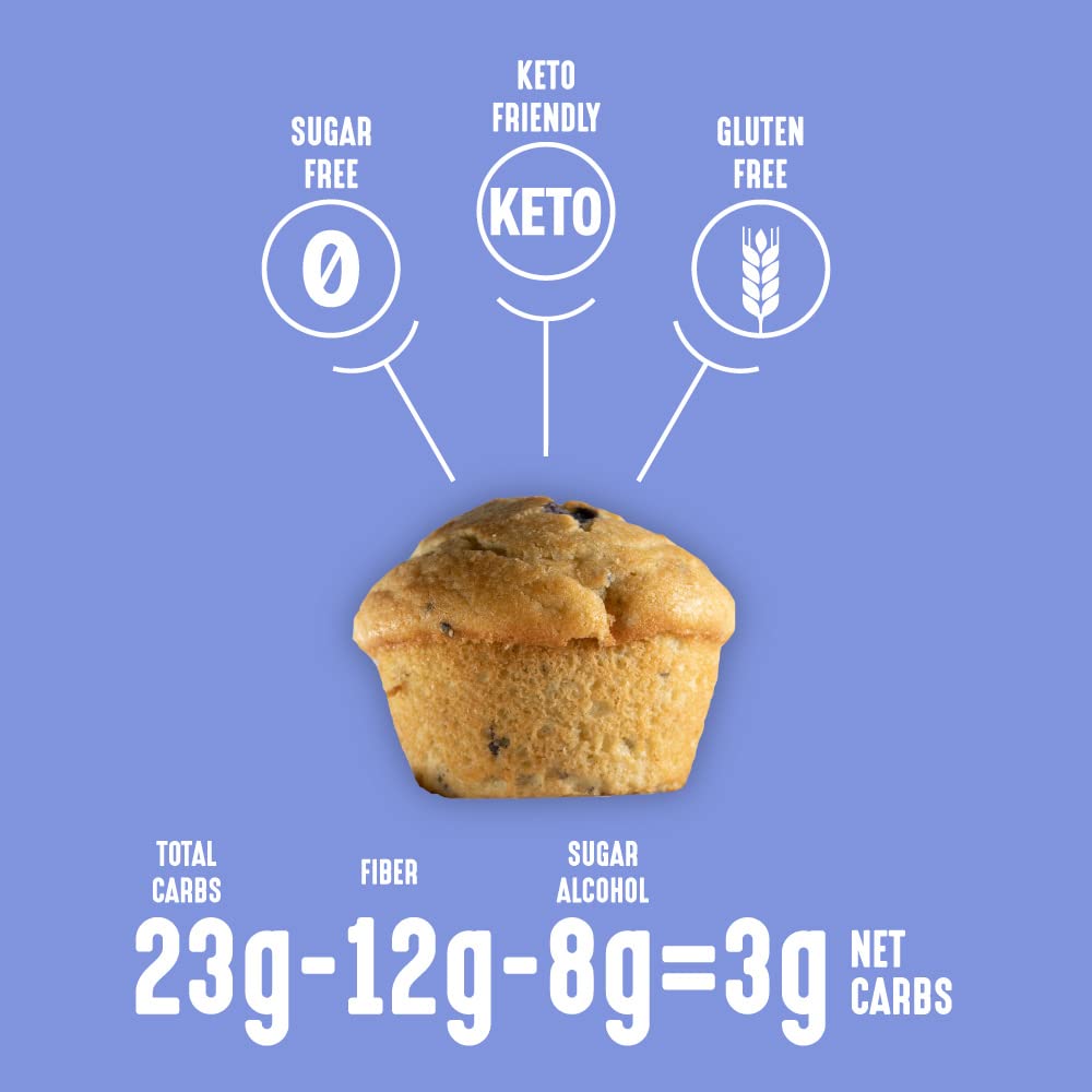 Lakanto Sugar Free Blueberry Muffin Mix - Naturally Flavored, Sweetened With Monk Fruit Sweetener, Keto Diet Friendly, 3 Net Car