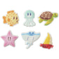 Sea Friends - Hermit Crab, Starfish, Pufferfish, Stingray, and Jellyfish Edible Sugar Cake Toppers, 12 Count