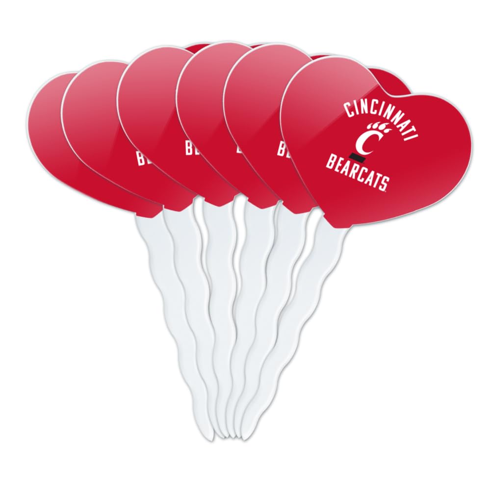 GRAPHICS & MORE Bearcats Logo Cupcake Picks Set of 6 - Acrylic Decoration Toppers