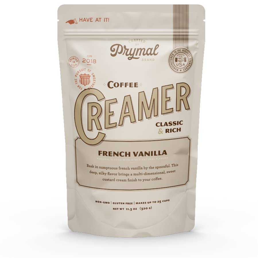 Prymal Coffee Creamer - Keto  Non Dairy  Sugar Free (French Vanilla) Natural  Non Refrigerated Powder With Mct - 11.3Oz Bag