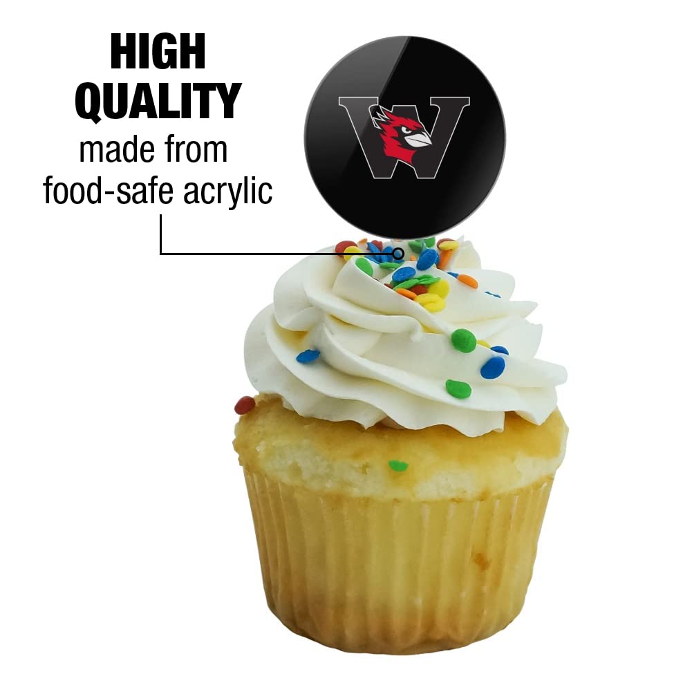 Wesleyan University Secondary Logo Cupcake Picks Toppers Decoration Set Of 6