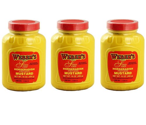 3-Pack Bundle 16 Oz. Webers Horseradish Prepared Mustard (3) 16 Oz. Containers