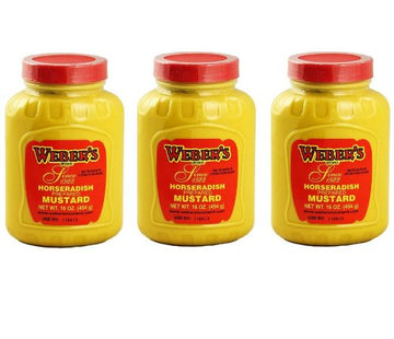 3-Pack Bundle 16 Oz. Webers Horseradish Prepared Mustard (3) 16 Oz. Containers