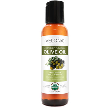 Velona Usda Certified Organic Olive Oil - 2 Fl Oz | 100% Pure And Natural Carrier Oil | Extra Virgin, Unrefined, Cold Pressed