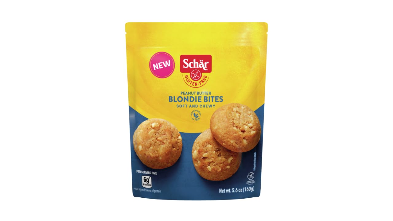Schr Gluten-Free Peanut Butter Blondie Bites, 8-Pack - Creamy & Crunchy, Bite-Sized, Non-GMO, No Artificial Preservatives, Perfe