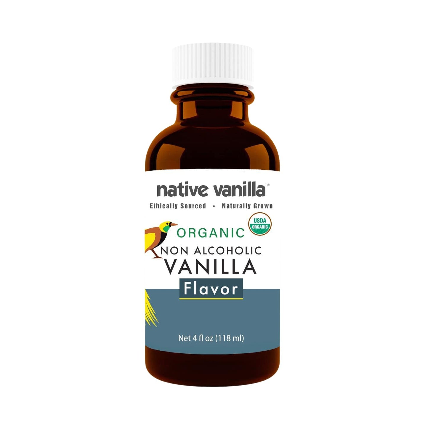 Native Vanilla Organic Vanilla Flavor - Non-Alcoholic, 4 Fl Oz, Perfect for Cooking and Baking
