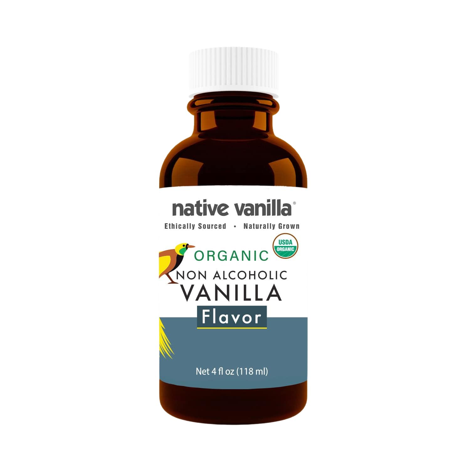 Native Vanilla Organic Vanilla Flavor - Non-Alcoholic, 4 Fl Oz, Perfect for Cooking and Baking
