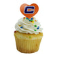 GRAPHICS & MORE Cupcake Picks Set of 6 - Acrylic Heart Toppers - Carroll University