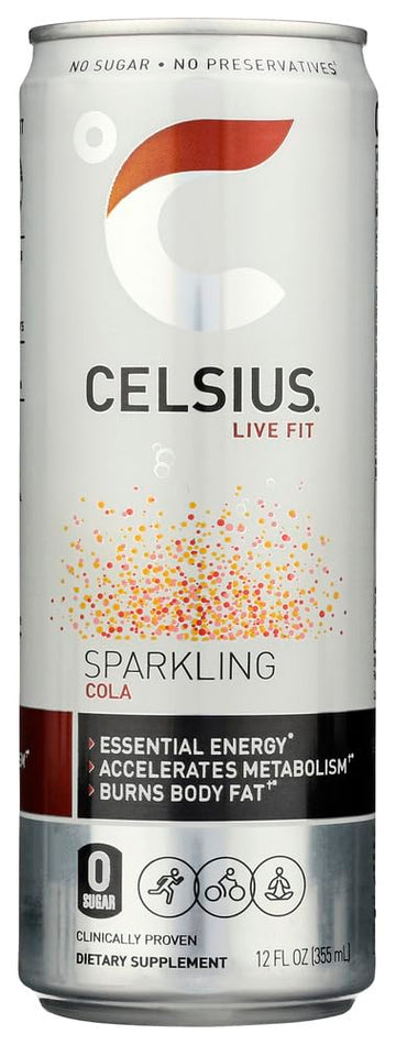 CELSIUS Sparkling Cola Energy Drink, Zero Sugar, 12 Fl Oz (Pack of 24), Model FGSS6407