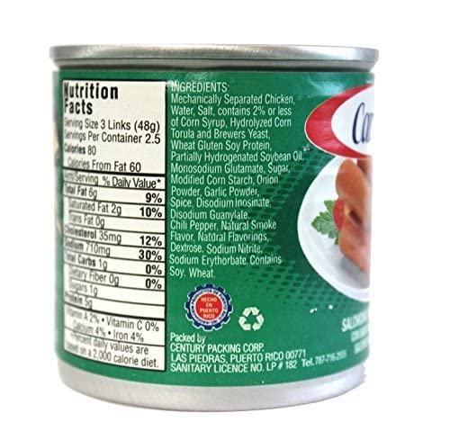 Carmela Chicken Sausage And Bouillon, Natural Smoke Flavor, 5 Oz (Pack Of 16)