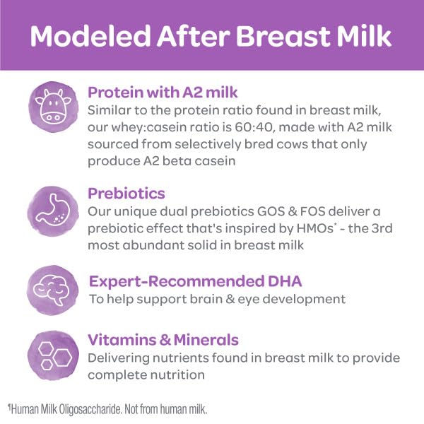 Happy Baby Organics Stage 1 A2 Infant Formula, 0-12 Months, Milk Based Organic Baby Formula Powder with A2 Milk, Probiotics & Pr