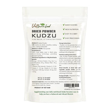Kudzu Root Powder 5.29 Oz (150G) Vietfarmfood: Freeze-Dried Extracted From 100% Pure, Sugar-Free. Used To Mix Mixed Drinks Fresh