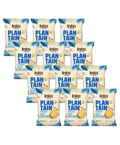 Inka Crops Inka Chips, Seasalt Plantain Chips, 4 Ounce (Pack Of 12)