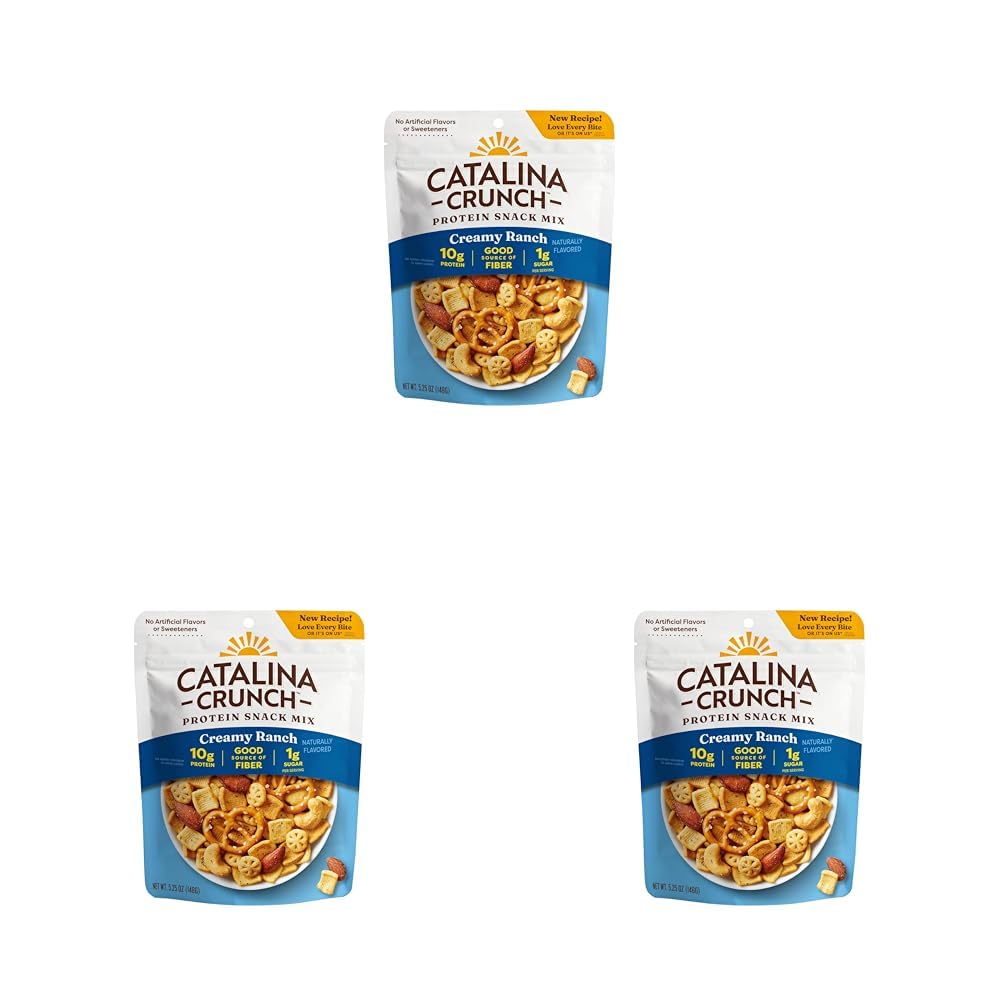 Catalina Crunch Protein Snack Mix - 10g Protein, 1g Sugar per Serving - Good Source of Fiber, Keto, Gluten Free - Creamy Ranch, 